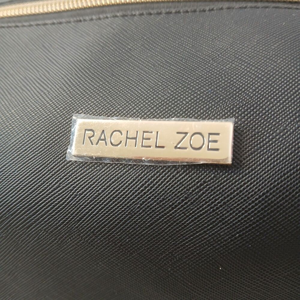 Rachel Zoe Black Nylon Cosmetic Makeup Bag Toiletries Case Top Zipped Clutch - Picture 2 of 9